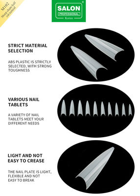 Conseils d'ongles naturels de forme nette demi-couverture d'acrylique faux ongles pour le salon de bricolage d'art de l'ongle 500pcs / boîte