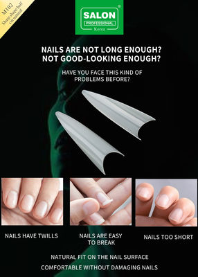 Conseils d'ongles naturels de forme nette demi-couverture d'acrylique faux ongles pour le salon de bricolage d'art de l'ongle 500pcs / boîte