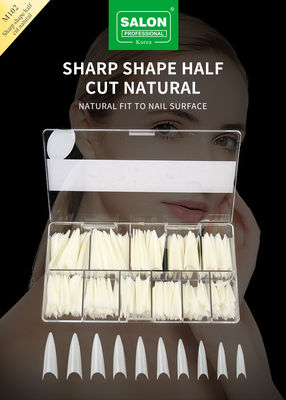 Conseils d'ongles naturels de forme nette demi-couverture d'acrylique faux ongles pour le salon de bricolage d'art de l'ongle 500pcs / boîte