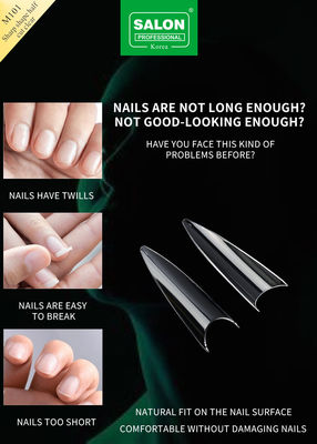 Faux ongles de forme tranchante à demi-couverture ABS acrylique faux ongles en gros