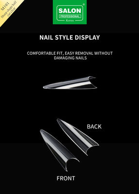 Faux ongles de forme tranchante à demi-couverture ABS acrylique faux ongles en gros