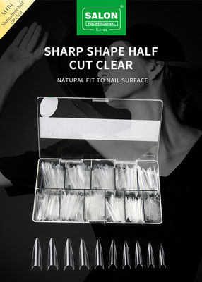 Faux ongles de forme tranchante à demi-couverture ABS acrylique faux ongles en gros