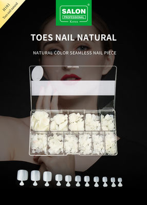 Couleur naturelle faux ongles de pied ensemble couverture complète ongles acryliques pour le salon de finition de l' art des ongles