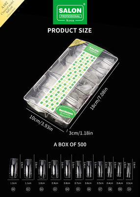 Salons professionnels ongles couleur claire couverture complète faux ongles pour l'extension de l'ongle 500pcs/boîte