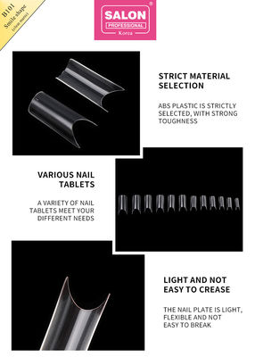 Des ongles artificiels ABS de couleur claire 500 pièces Facile d'application Des faux ongles pour le salon de l'art de l'ongle