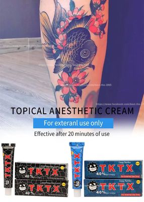 Tktx Crème anesthésique pour tatouage 55% 75% Crème anesthésique pour tatouage au laser Tktx Crème anesthésique forte en gros OEM Prix d'usine Couleur rose blanc Tktx Crème anesthésique