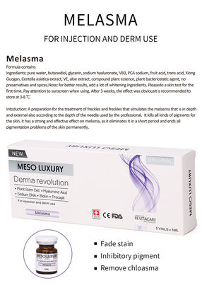Anti sérum meso UV de visage de l'injection 5ml de sérum de retrait de Melasma pour des anthracnoses