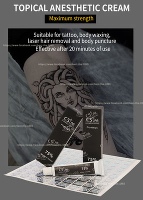 Crème engourdissante actuelle de tatouage crème anesthésique engourdi du laboratoire 75% de CS pour le tatouage Microneedling de sourcil de lèvre
