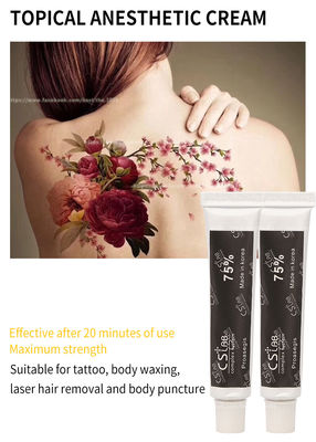 Crème engourdissante actuelle de tatouage crème anesthésique engourdi du laboratoire 75% de CS pour le tatouage Microneedling de sourcil de lèvre