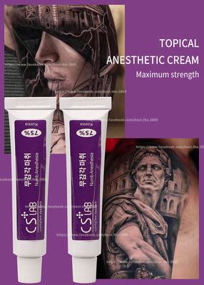La douleur anesthésique engourdie d'arrêt de la crème 10g de tatouage de sourcil écrèment la crème permanente de Licocaine de maquillage de CSLab 75%