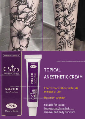 La douleur anesthésique engourdie d'arrêt de la crème 10g de tatouage de sourcil écrèment la crème permanente de Licocaine de maquillage de CSLab 75%