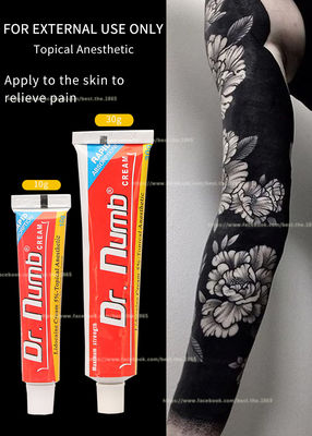 Crème anesthésique engourdie non huileuse de lidocaïne de Dr. Numb 30g de crème pour l'épilation de laser de tatouage de sourcil de lèvre