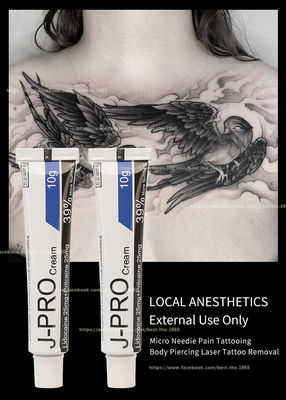 Crème anesthésique de pro de tatouage de J de Licocaine douleur crème engourdie de l'arrêt 10g pour cirer le maquillage permanent de tatouage