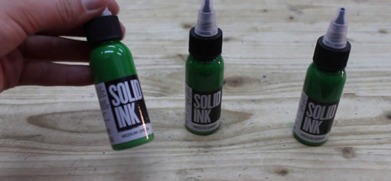 Matières végétales pures vertes moyennes d'encre de tatouage d'encre solide d'aerographe de 30ML 60ML