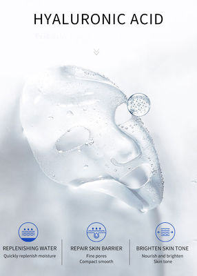 Peau serrée de hydrater d'acide hyaluronique facial matériel pur du masque 7pcs